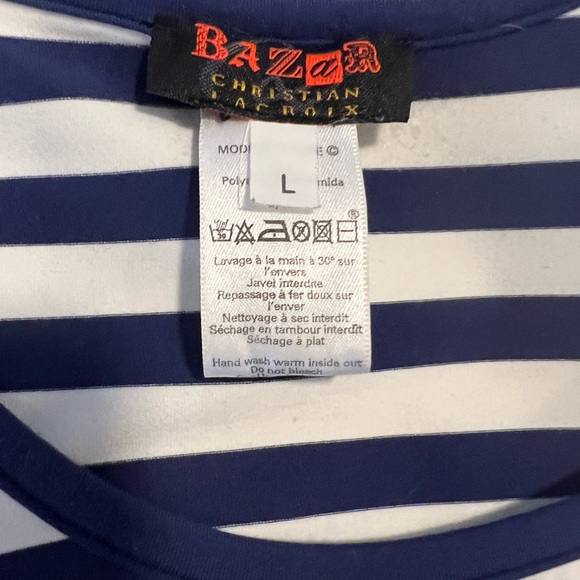 Vintage Bazaar by Christian Lacroix Striped Crew Neck T-Shirt - Picture 3 of 4